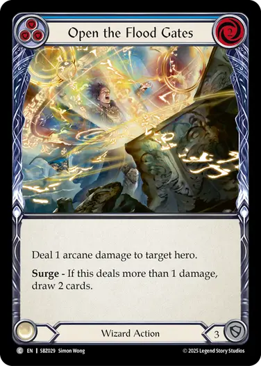 Open the Flood Gates SBZ029 - Silver Age Chapter 3 - Blaze, Firemind - Flesh and blood card