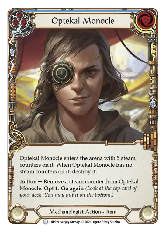 Optekal Monocle BLUE 1HP219 - History Pack 1 - Flesh and blood card