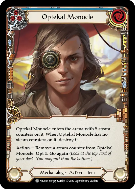 Optekal Monocle BLUE U-ARC037-RF - Arcane Rising - Unlimited - Flesh and blood card