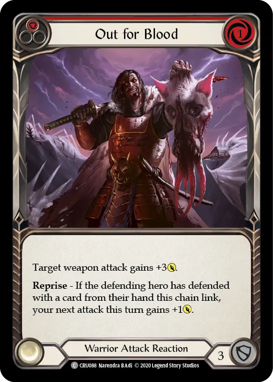 Out for Blood RED CRU088 - Crucible of War - Flesh and blood card