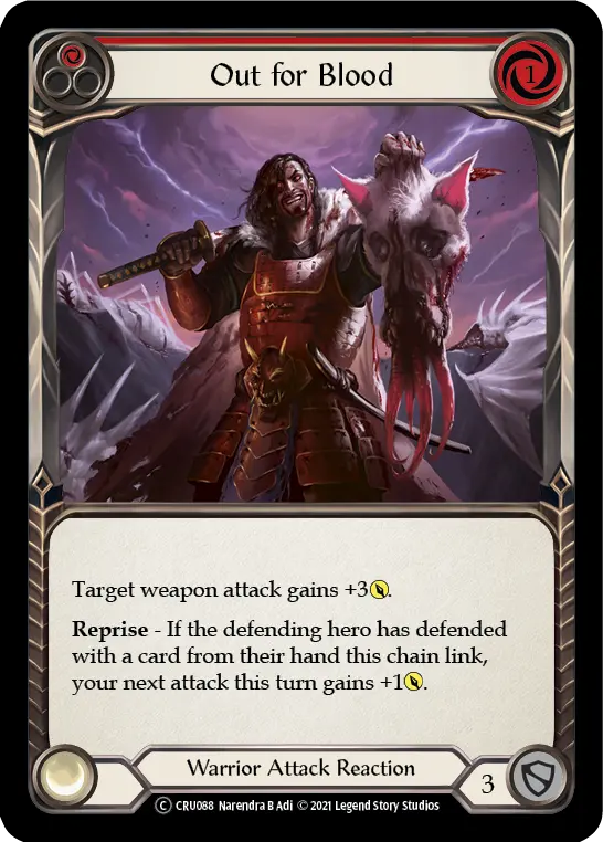 Out for Blood RED U-CRU088-RF - Crucible of War - Unlimited - Flesh and blood card