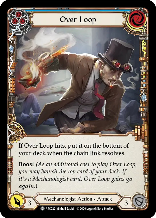 Over Loop BLUE U-ARC022-RF - Arcane Rising - Unlimited - Flesh and blood card
