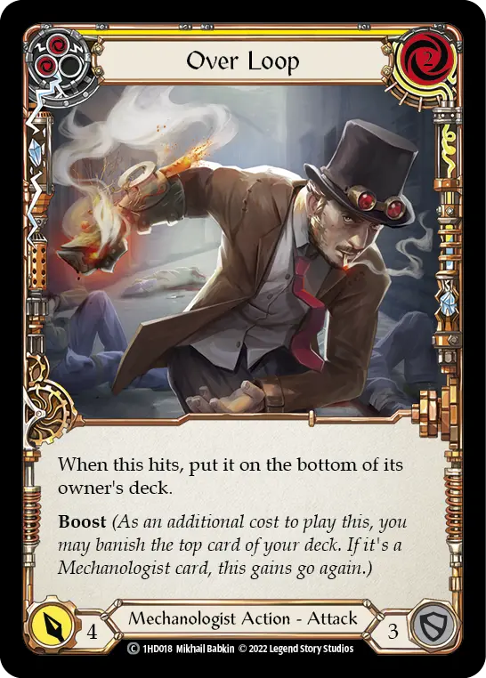 Over Loop YELLOW 1HD018 - Dash - Blitz Deck - Flesh and blood card