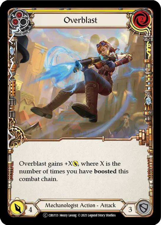 Overblast YELLOW U-CRU113-RF - Crucible of War - Unlimited - Flesh and blood card