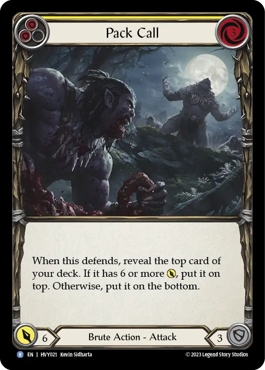 Pack Call YELLOW HVY021 - Heavy Hitters - Flesh and blood card