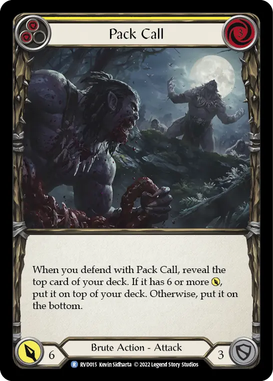 Pack Call YELLOW RVD015 - Classic Battles: Rhinar vs Dorinthea - Flesh and blood card