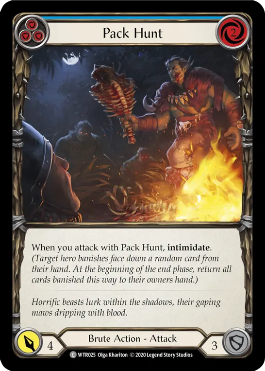 Pack Hunt BLUE R-WTR025 - Welcome to Rathe - Unlimited Revised - Flesh and blood card