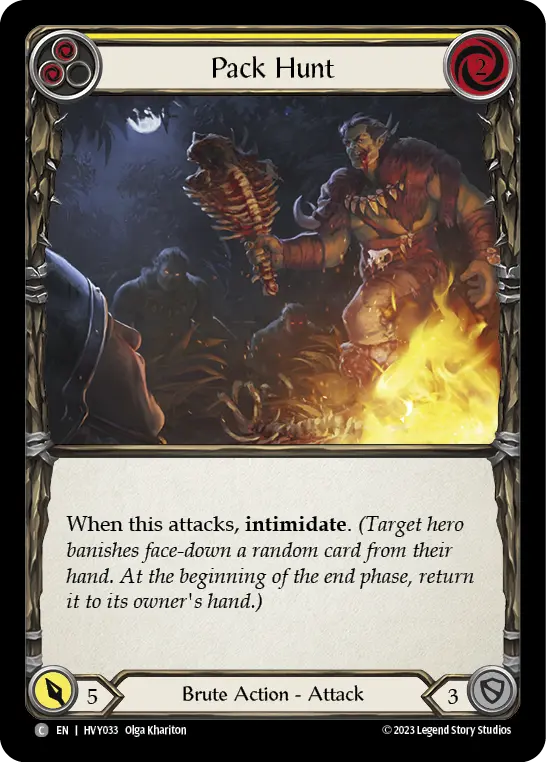 Pack Hunt YELLOW HVY033 - Heavy Hitters - Flesh and blood card