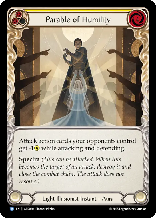 Parable of Humility YELLOW APR020 - Armory Deck Legends - Prism Sculptor of Arc Light - Flesh and blood card
