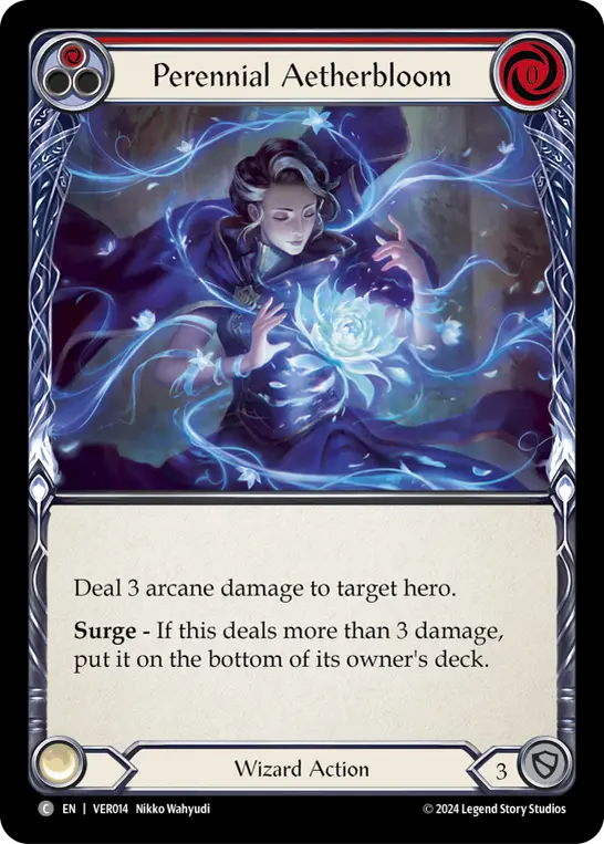 Perennial Aetherbloom RED VER014 - Rosetta Blitz Deck - Verdance - Flesh and blood card