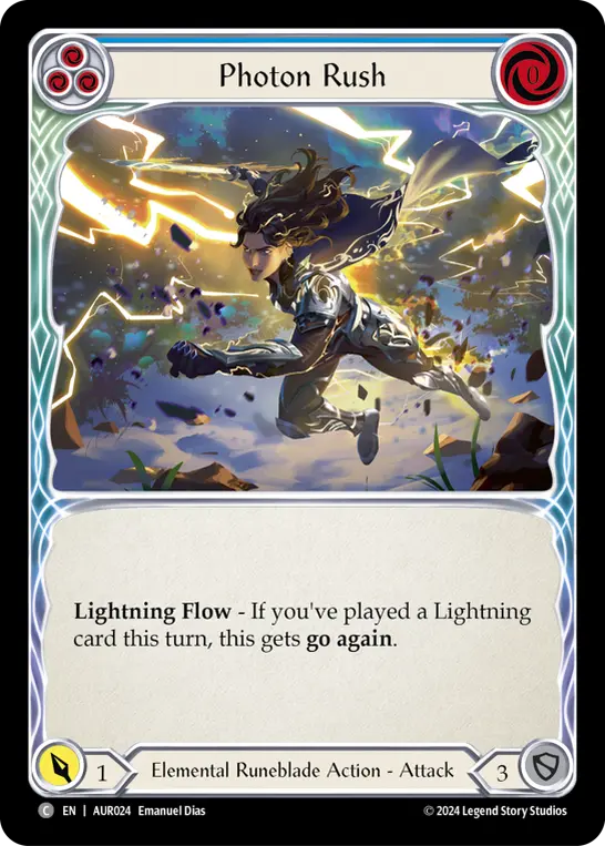 Photon Rush BLUE AUR024 - 1st Strike - Aurora - Flesh and blood card