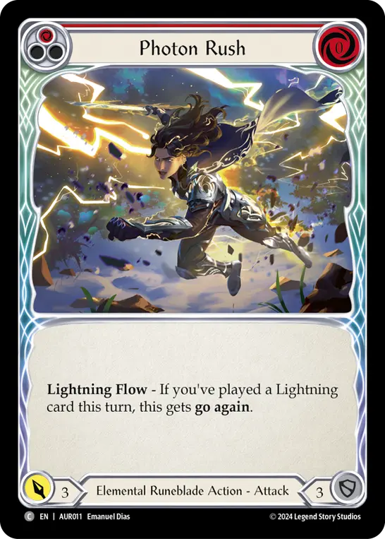 Photon Rush RED AUR011 - 1st Strike - Aurora - Flesh and blood card