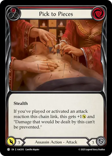 Pick to Pieces AAC015 - Armory Deck - Arakni, 5L!p3d 7hRu 7h3 cR4X - Flesh and blood card