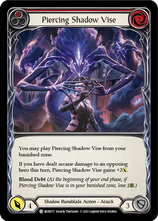 Piercing Shadow Vise RED MON171 - Monarch - Flesh and blood card