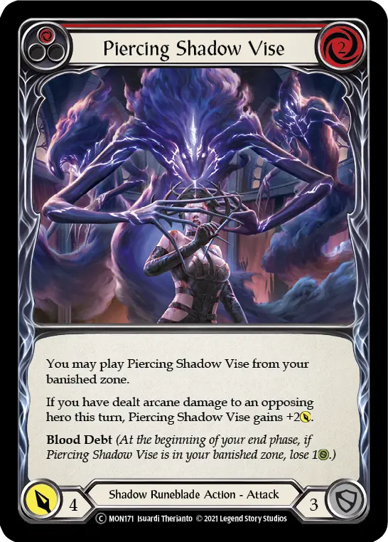 Piercing Shadow Vise RED U-MON171-RF - Monarch - Unlimited - Flesh and blood card