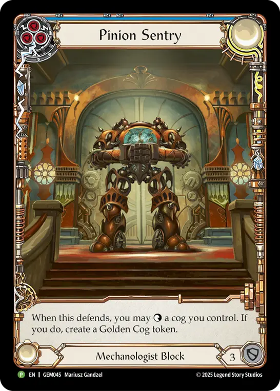 Pinion Sentry BLUE GEM045 - GEM - Pack 2 - Flesh and blood card