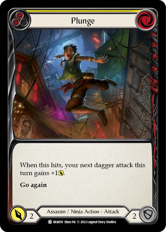 Plunge YELLOW BEN019 - Benji - Blitz Deck - Flesh and blood card