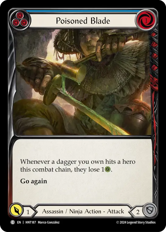 Poisoned Blade BLUE HNT187 - The Hunted - Flesh and blood card