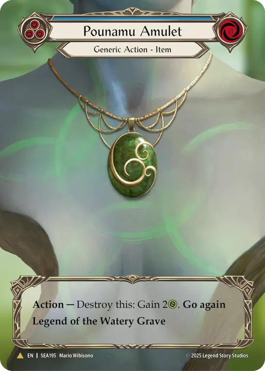 Pounamu Amulet BLUE SEA195-TP - High Seas - Treasure Pack - Flesh and blood card