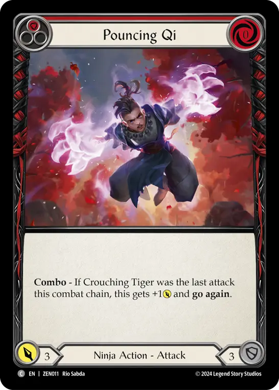 Pouncing Qi RED ZEN011 - Zen - Blitz Deck - Flesh and blood card