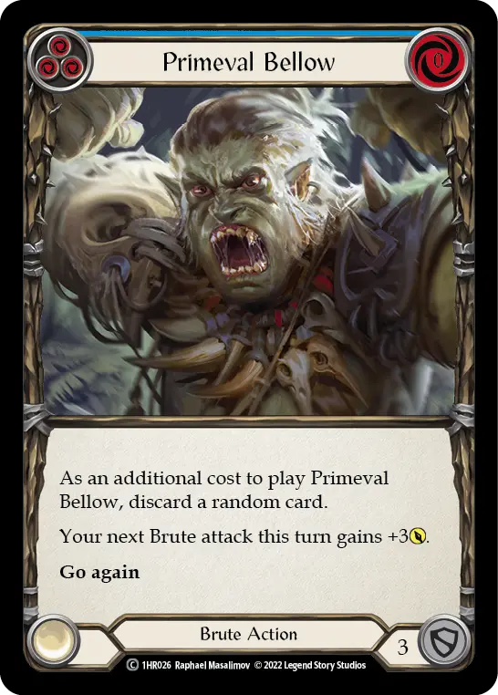 Primeval Bellow BLUE 1HR026 - Rhinar - Blitz Deck - Flesh and blood card