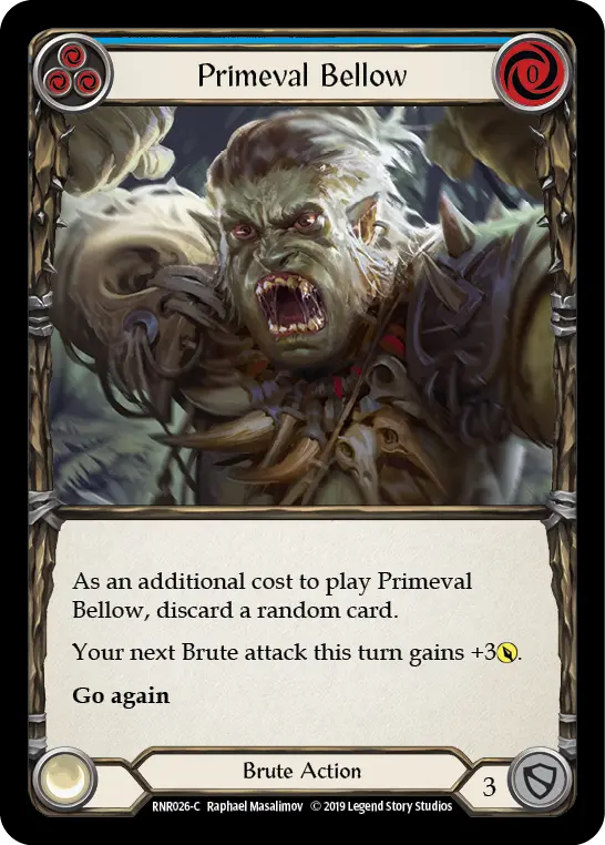 Primeval Bellow BLUE RNR026 - Rhinar, Reckless Rampage - Hero Deck - Flesh and blood card