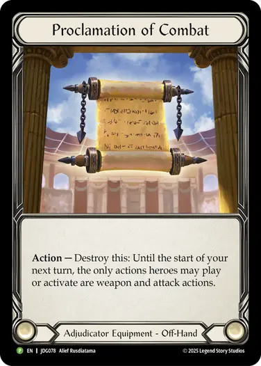 Proclamation of Combat JDG078 - Judge Pack - Season 10 - Flesh and blood card