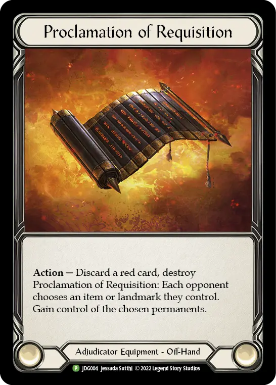Proclamation of Requisition JDG004-RF - Judge Support - Premier 2022 - Flesh and blood card