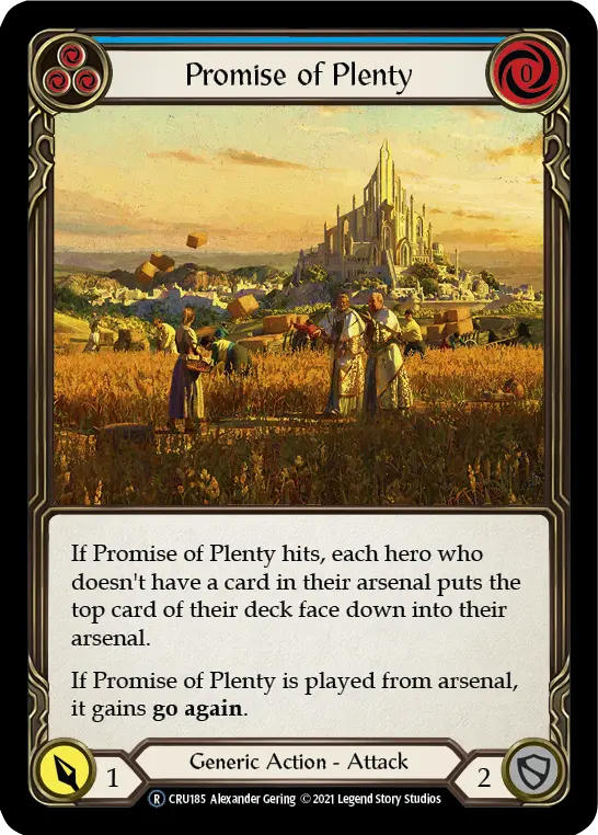 Promise of Plenty BLUE U-CRU185-RF - Crucible of War - Unlimited - Flesh and blood card