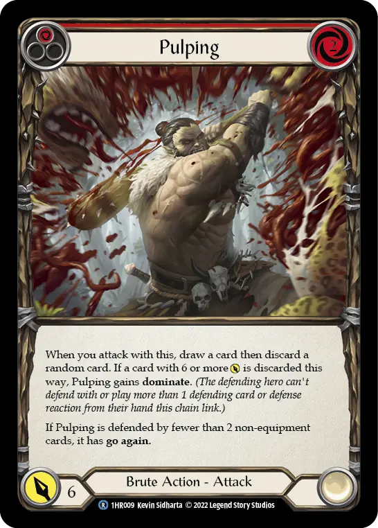 Pulping RED 1HR009 - Rhinar - Blitz Deck - Flesh and blood card