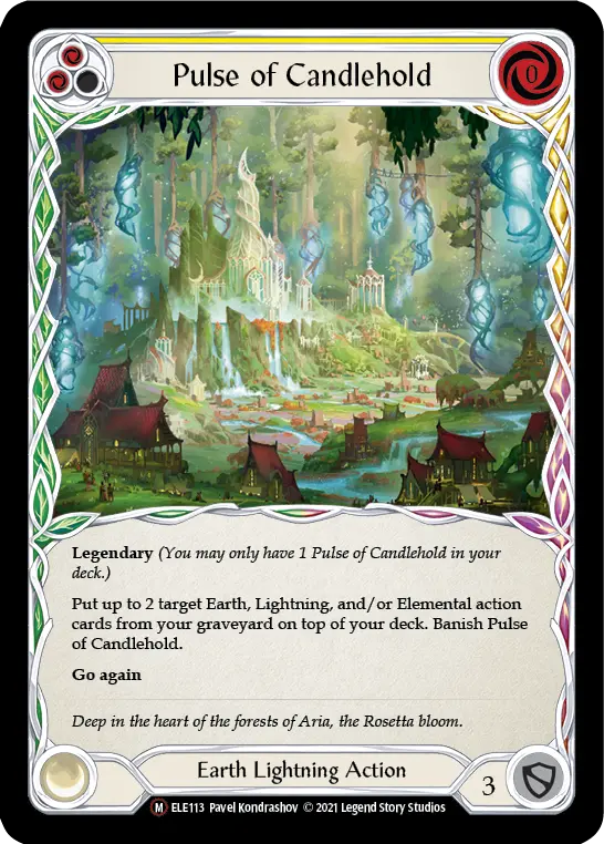 Pulse of Candlehold YELLOW U-ELE113-RF - Tales of Aria - Unlimited - Flesh and blood card