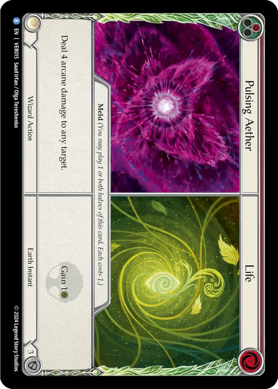 Pulsing Aether||Life RED VER015 - Rosetta Blitz Deck - Verdance - Flesh and blood card