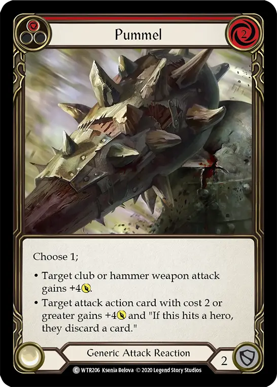Pummel RED R-WTR206 - Welcome to Rathe - Unlimited Revised - Flesh and blood card