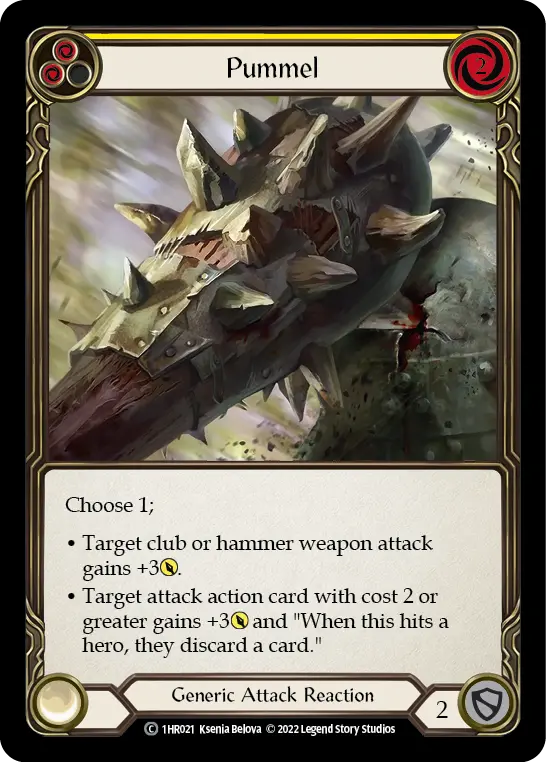 Pummel YELLOW 1HR021 - Rhinar - Blitz Deck - Flesh and blood card