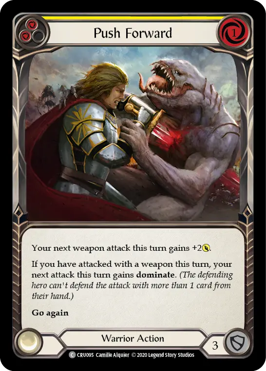 Push Forward YELLOW CRU095 - Crucible of War - Flesh and blood card