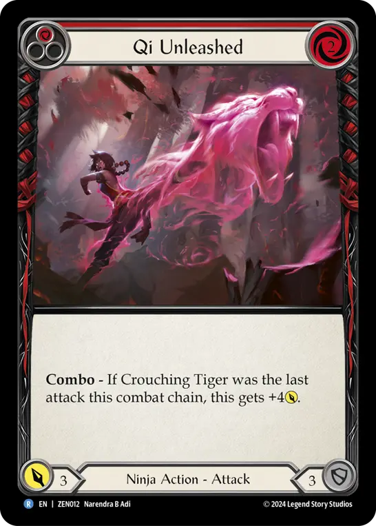 Qi Unleashed RED ZEN012 - Zen - Blitz Deck - Flesh and blood card