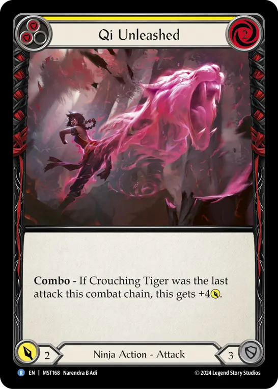 Qi Unleashed YELLOW MST168 - Part the Mistveil - Flesh and blood card