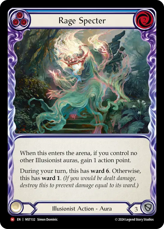 Rage Specter BLUE MST132 - Part the Mistveil - Flesh and blood card