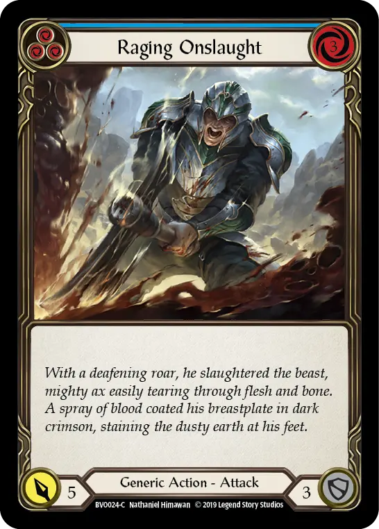 Raging Onslaught BLUE BVO024 - Bravo, Showstopper - Hero Deck - Flesh and blood card