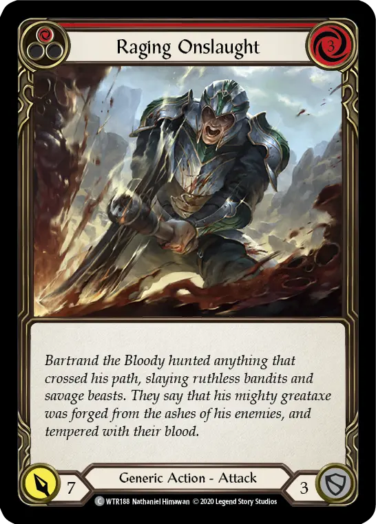 Raging Onslaught RED U-WTR188-RF - Welcome to Rathe - Unlimited - Flesh and blood card