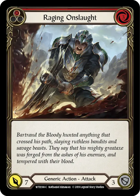 Raging Onslaught RED WTR188 - Welcome to Rathe - Flesh and blood card