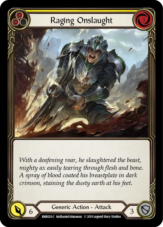 Raging Onslaught YELLOW RNR020 - Rhinar, Reckless Rampage - Hero Deck - Flesh and blood card