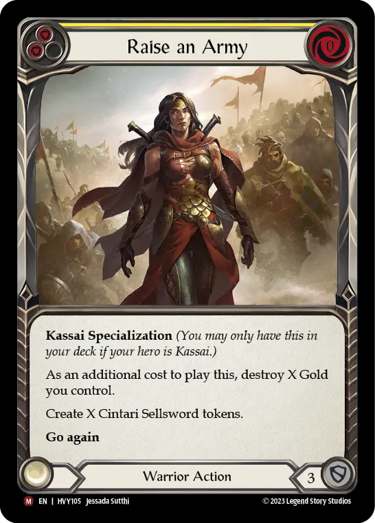 Raise an Army YELLOW HVY105 - Heavy Hitters - Flesh and blood card