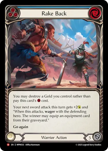 Rake Back MPW033 - Mastery Pack Warrior - Flesh and blood card