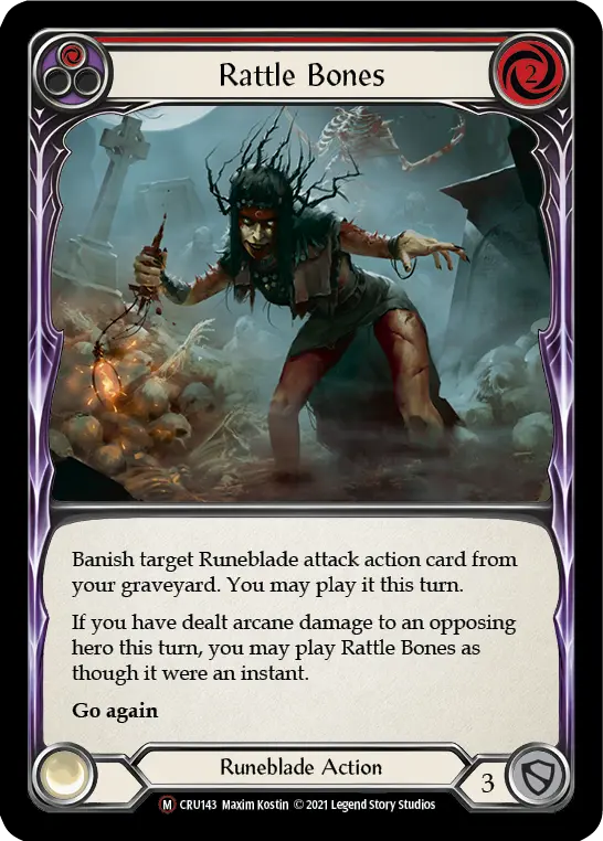 Rattle Bones RED U-CRU143-RF - Crucible of War - Unlimited - Flesh and blood card
