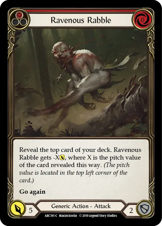 Ravenous Rabble RED ARC191 - Arcane Rising - Flesh and blood card