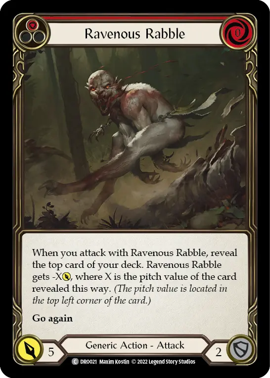 Ravenous Rabble RED DRO021 - Dromai - Blitz Deck - Flesh and blood card