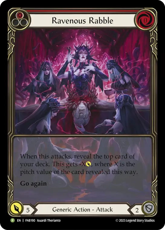 Ravenous Rabble RED FAB190-RF - Calling - Heavy Hitters - Flesh and blood card
