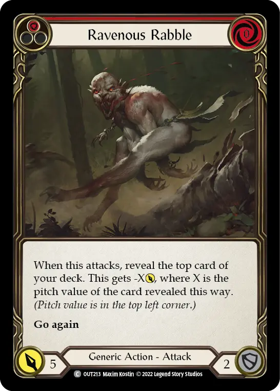 Ravenous Rabble RED OUT213 - Outsiders - Flesh and blood card