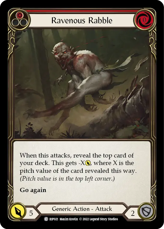 Ravenous Rabble RED RIP021 - Riptide - Blitz Deck - Flesh and blood card
